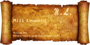 Mill Leopold névjegykártya